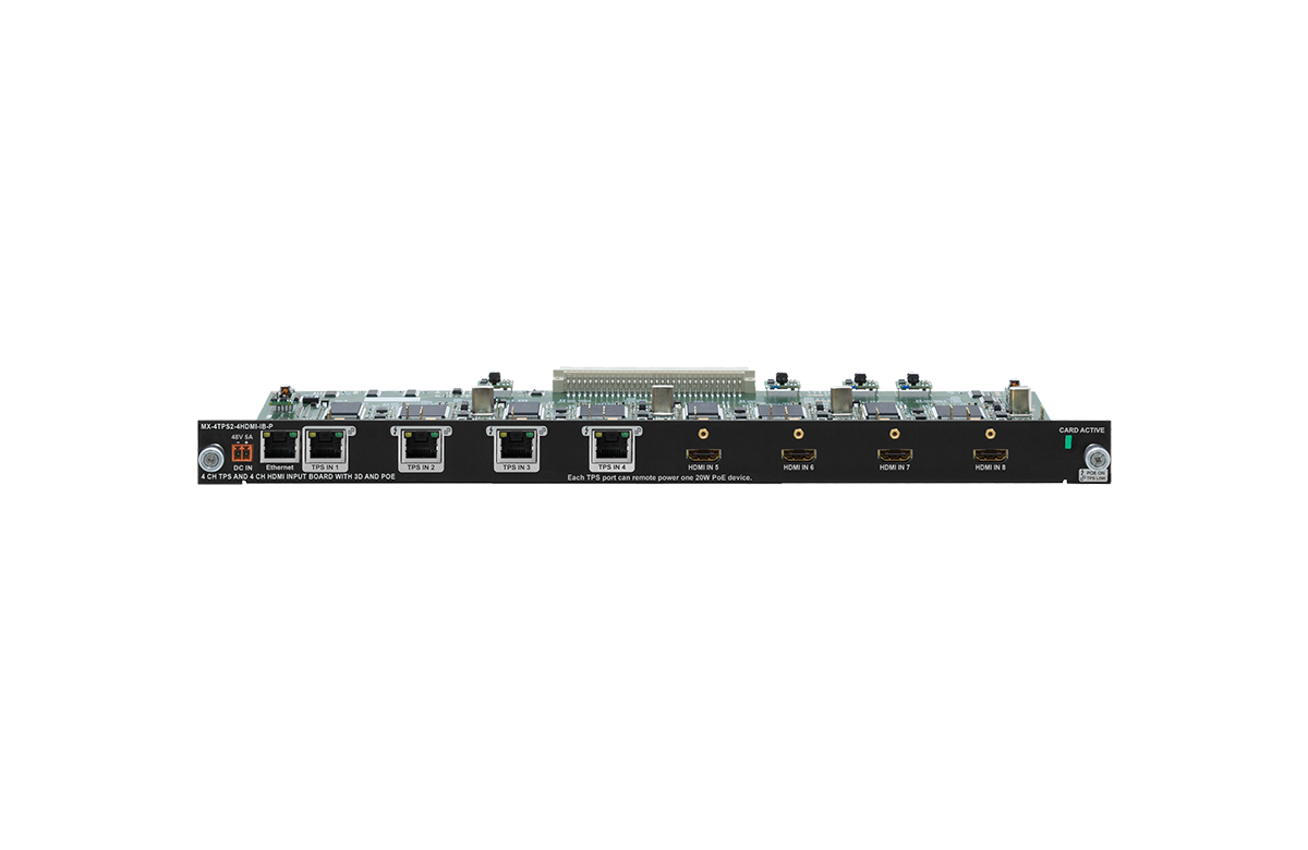Network switch or router module with multiple ports on a white background