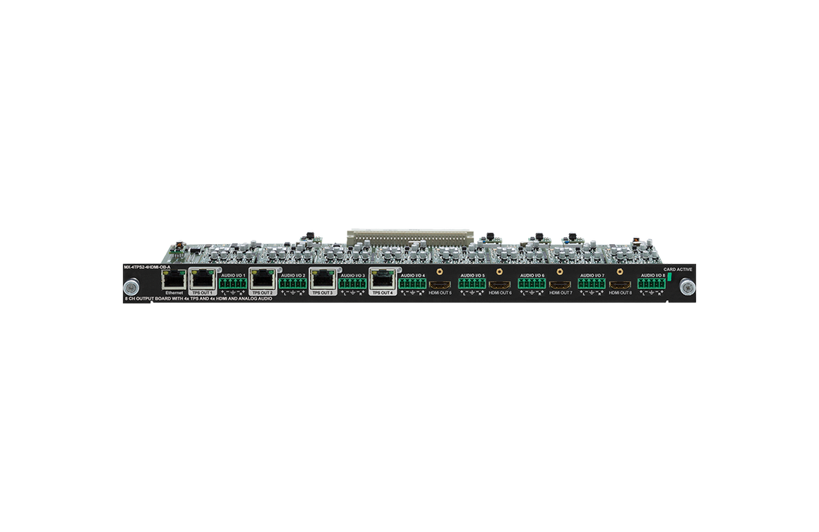 Network switch module with multiple ports on a white background