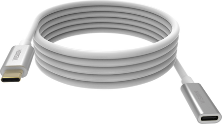 Vision White USB-C Extension Cable 2m