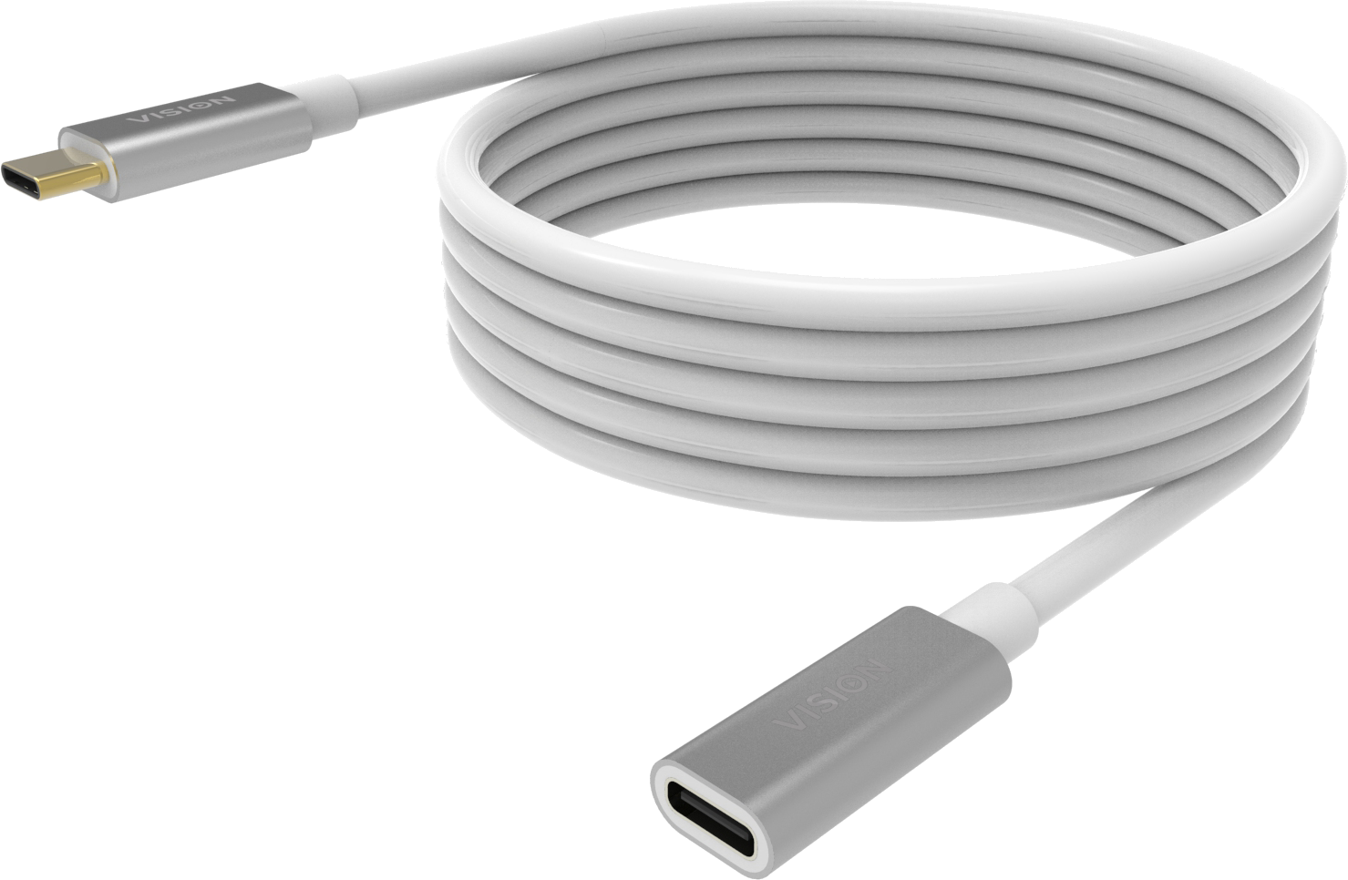 Vision White USB-C Extension Cable 2m