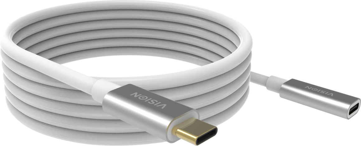 Vision White USB-C Extension Cable 2m