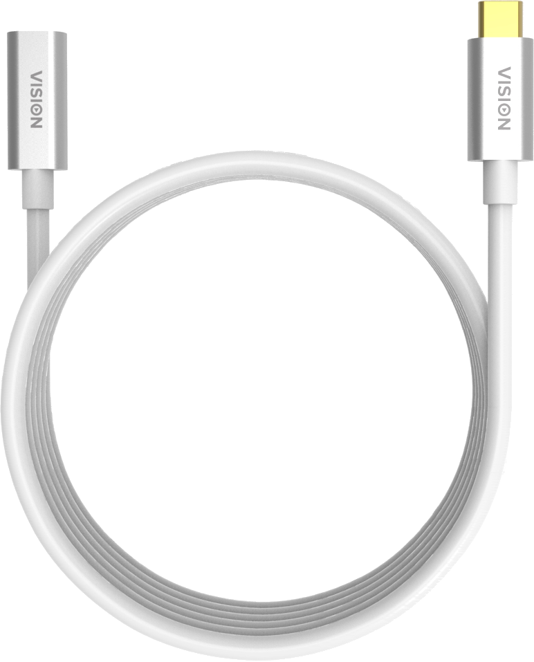 Vision White USB-C Extension Cable 2m