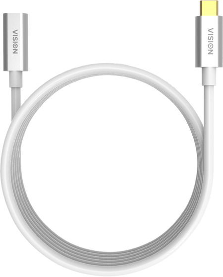 Vision White USB-C Extension Cable 2m