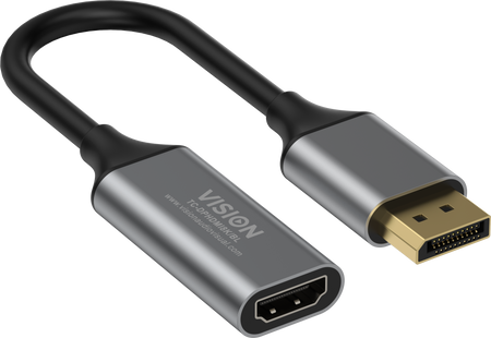 Vision Black DisplayPort to 8K HDMI Adaptor