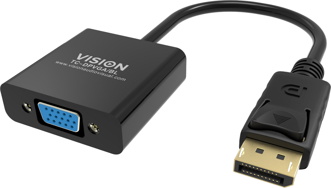 Vision Black DisplayPort to VGA Adaptor