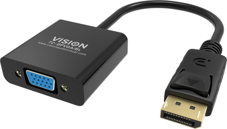 Vision Black DisplayPort to VGA Adaptor