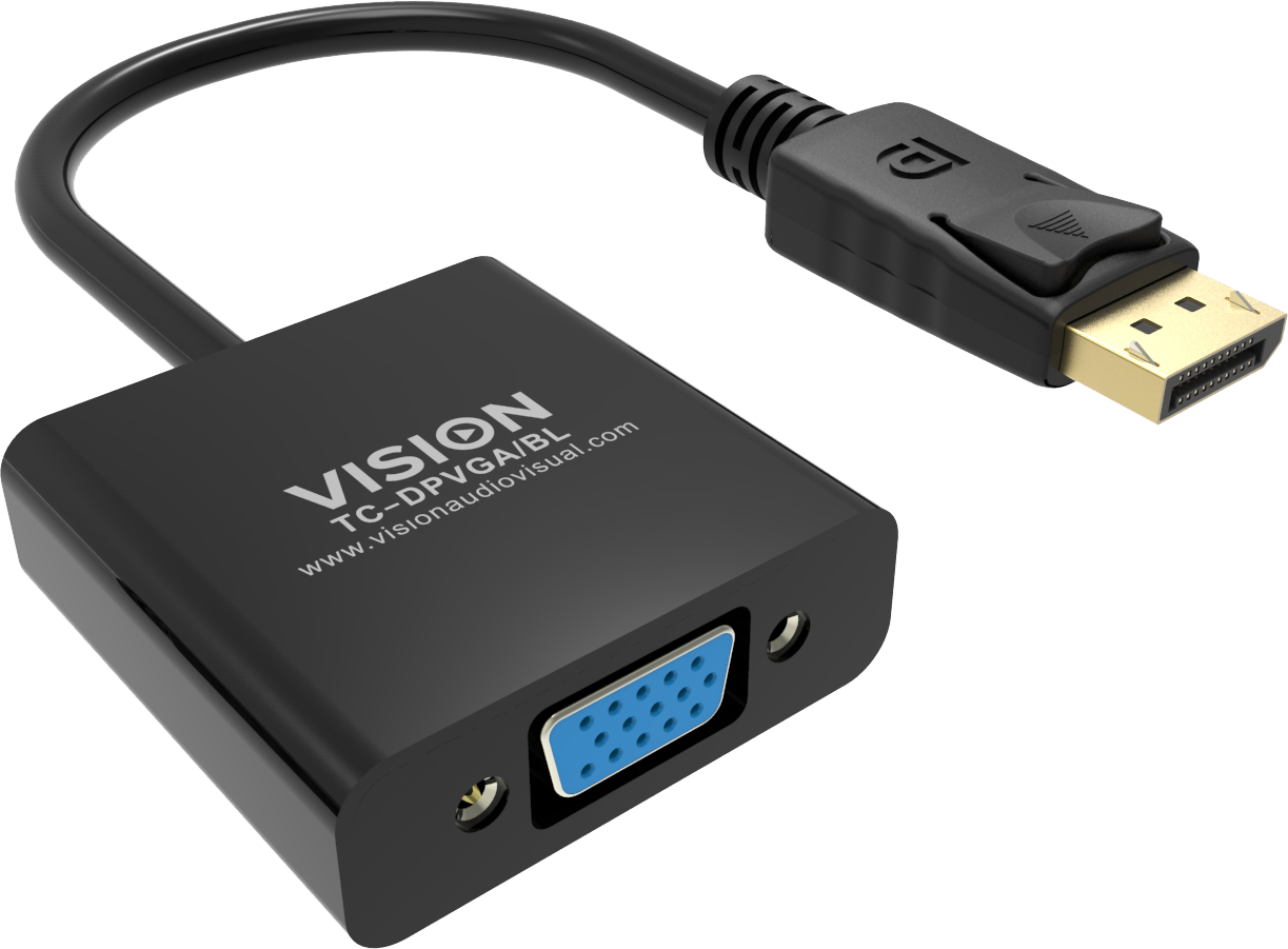 Vision Black DisplayPort to VGA Adaptor