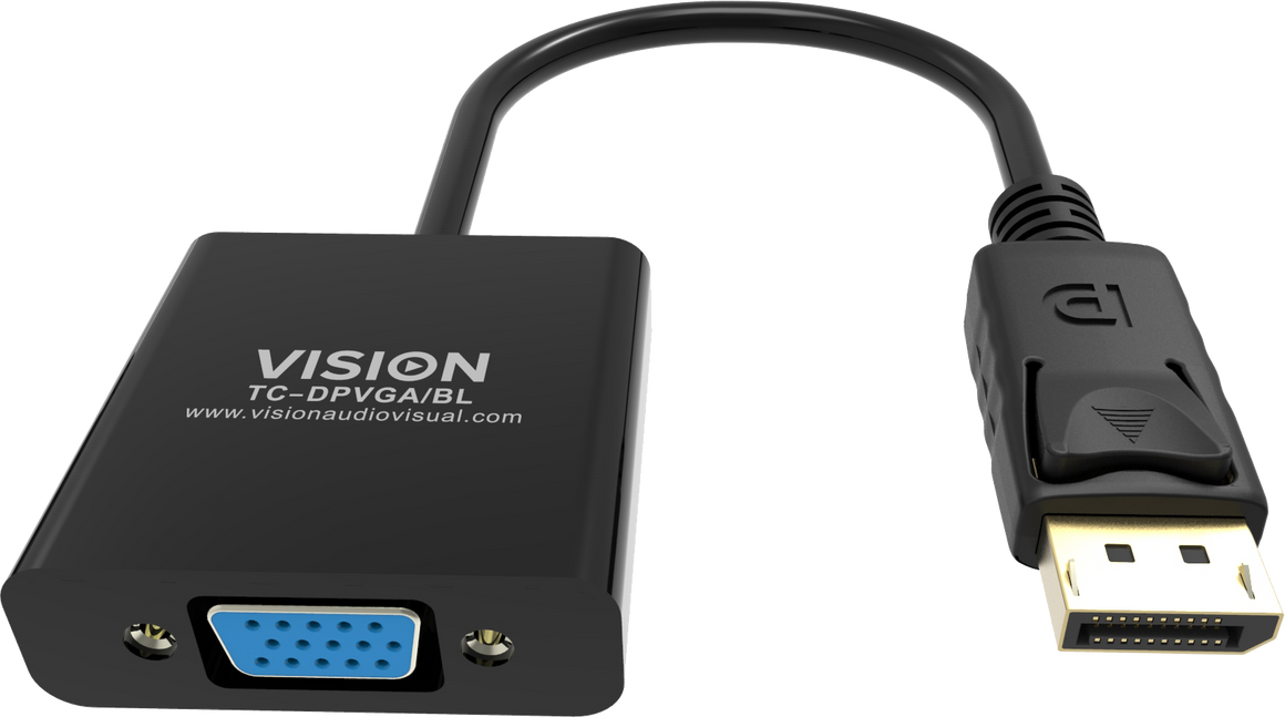 Vision Black DisplayPort to VGA Adaptor