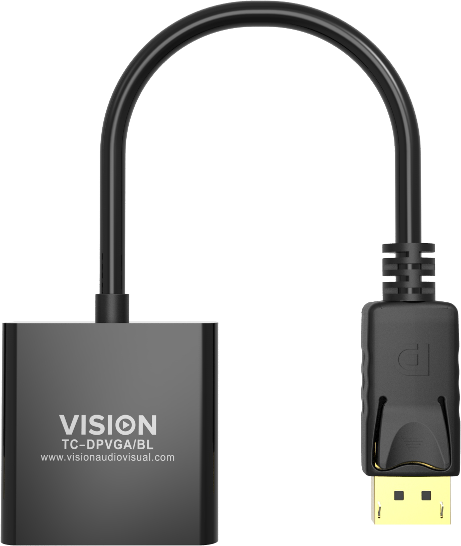 Vision Black DisplayPort to VGA Adaptor