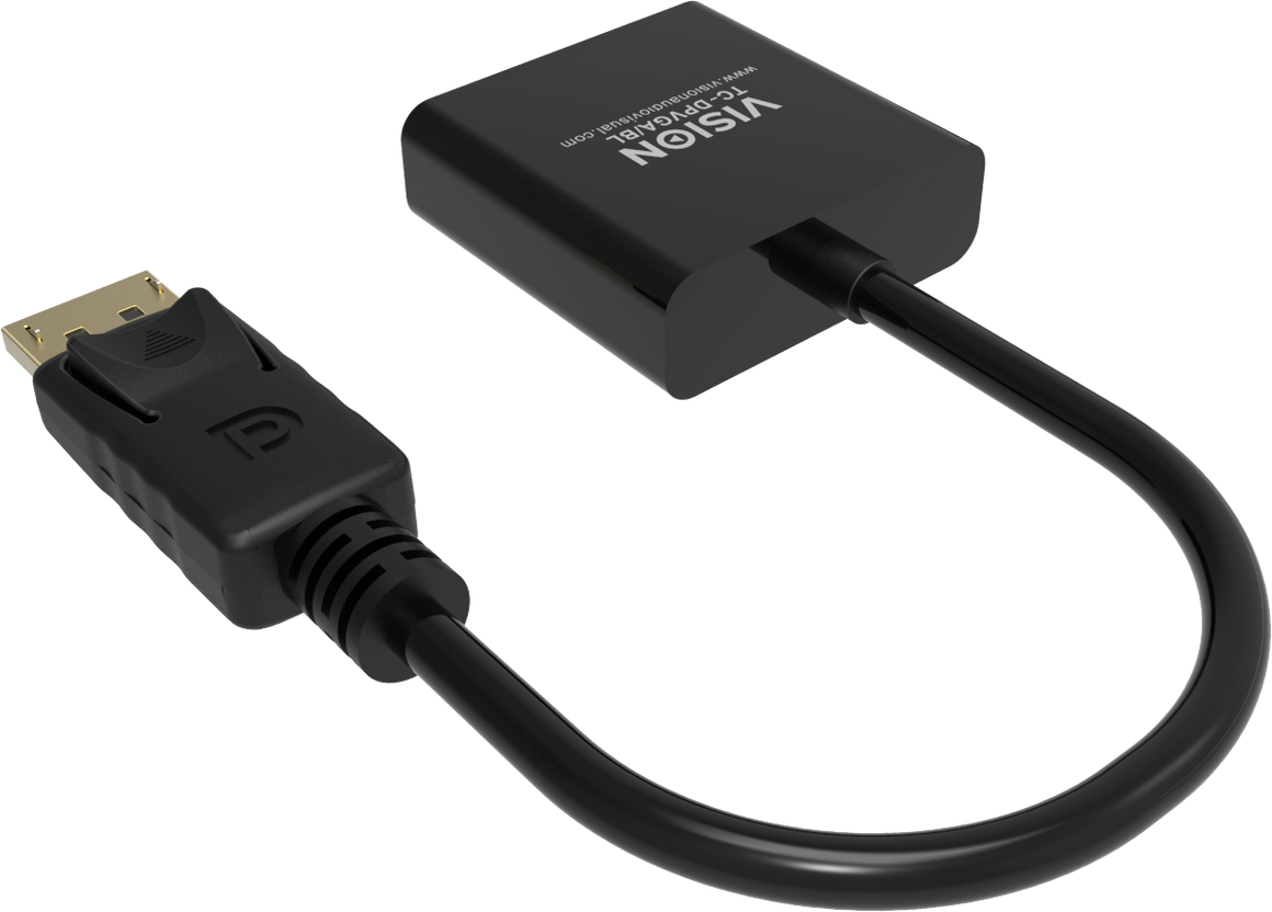 Vision Black DisplayPort to VGA Adaptor