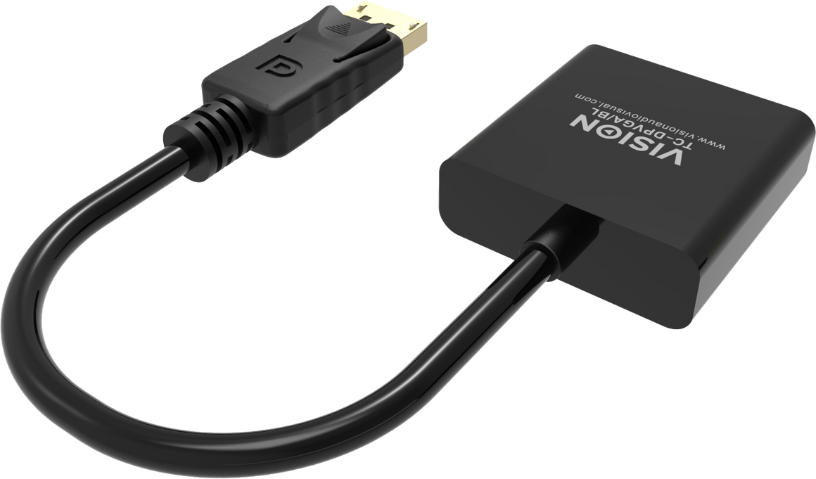 Vision Black DisplayPort to VGA Adaptor