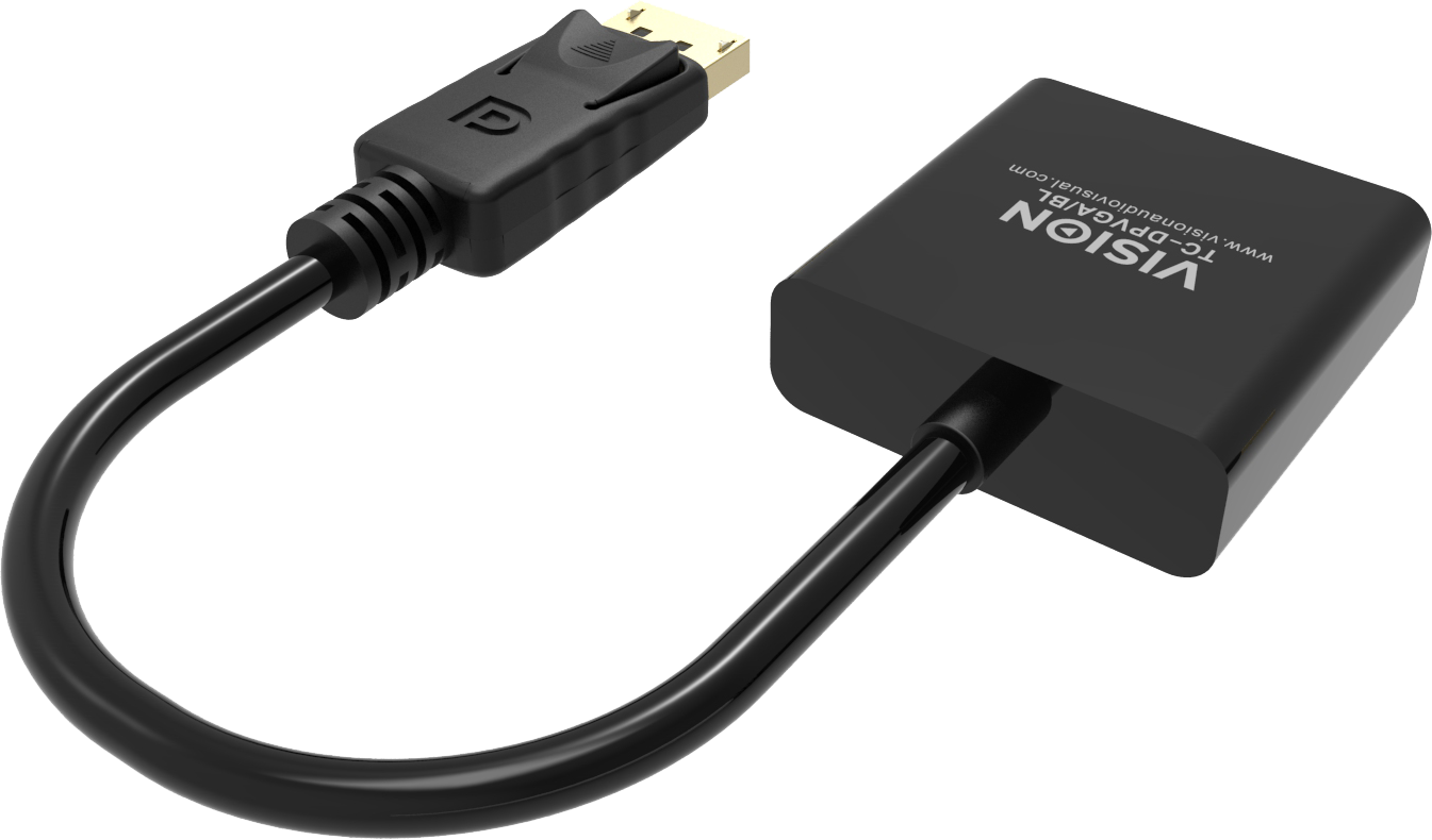 Vision Black DisplayPort to VGA Adaptor