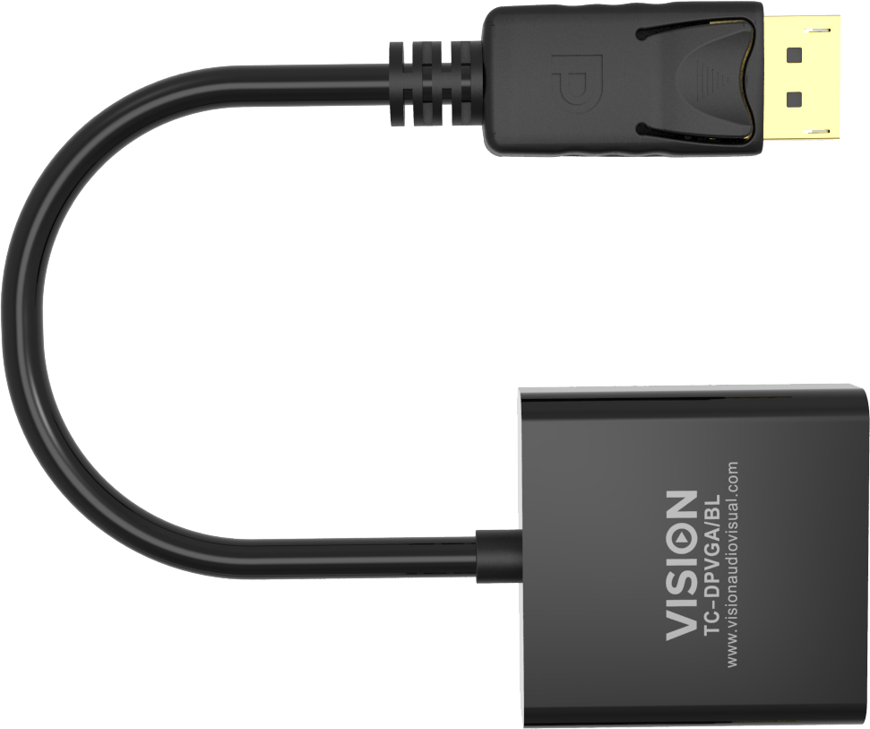 Vision Black DisplayPort to VGA Adaptor