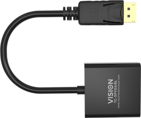 Vision Black DisplayPort to VGA Adaptor