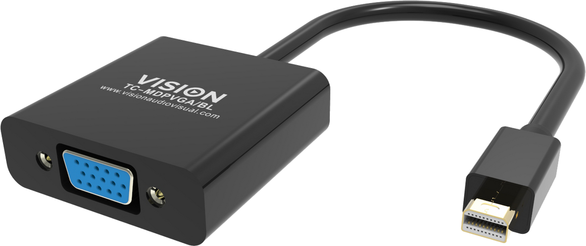 Vision Black Mini-DisplayPort to VGA Adaptor