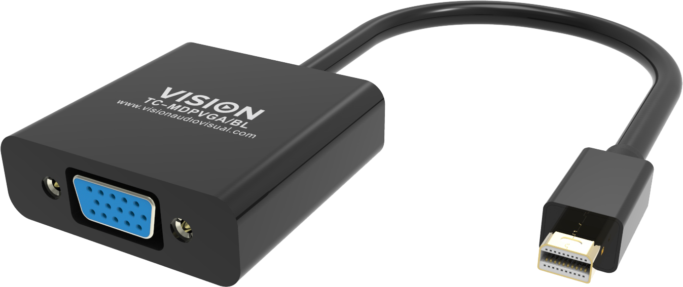 Vision Black Mini-DisplayPort to VGA Adaptor