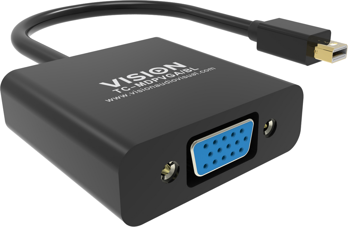 Vision Black Mini-DisplayPort to VGA Adaptor