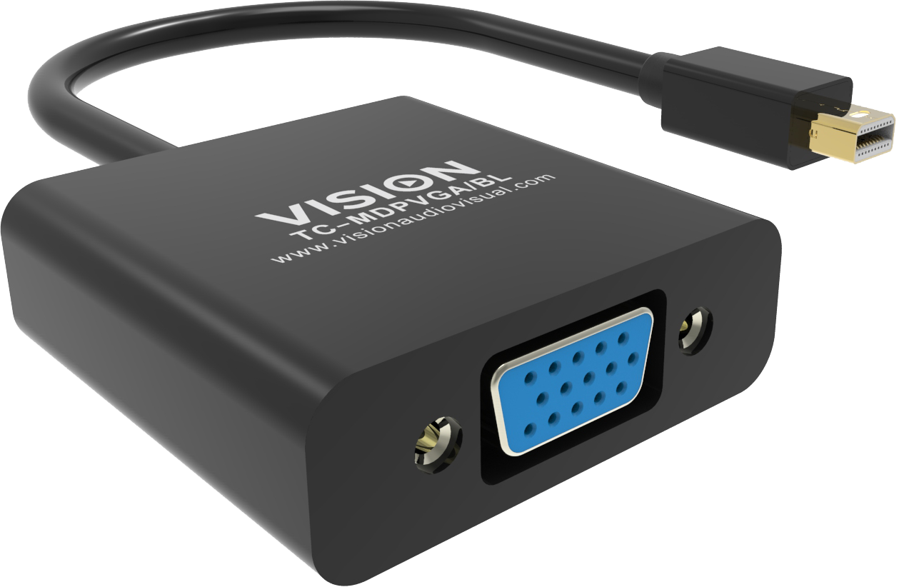 Vision Black Mini-DisplayPort to VGA Adaptor