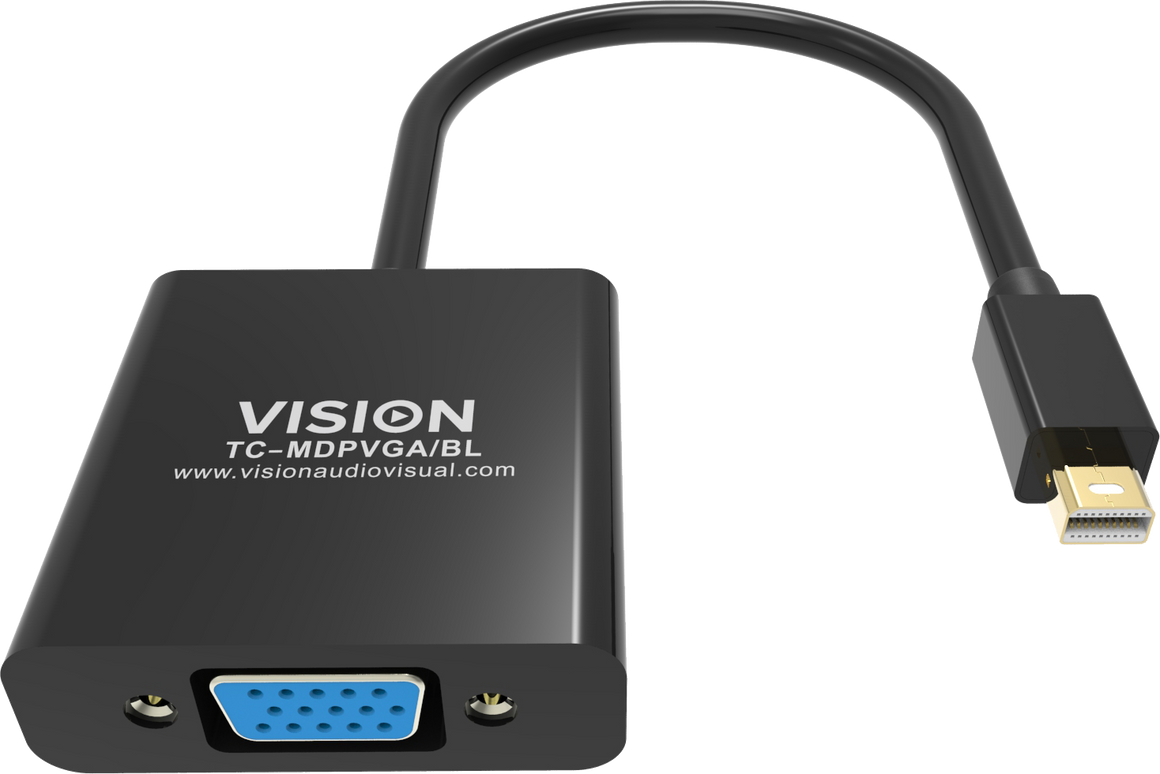 Vision Black Mini-DisplayPort to VGA Adaptor