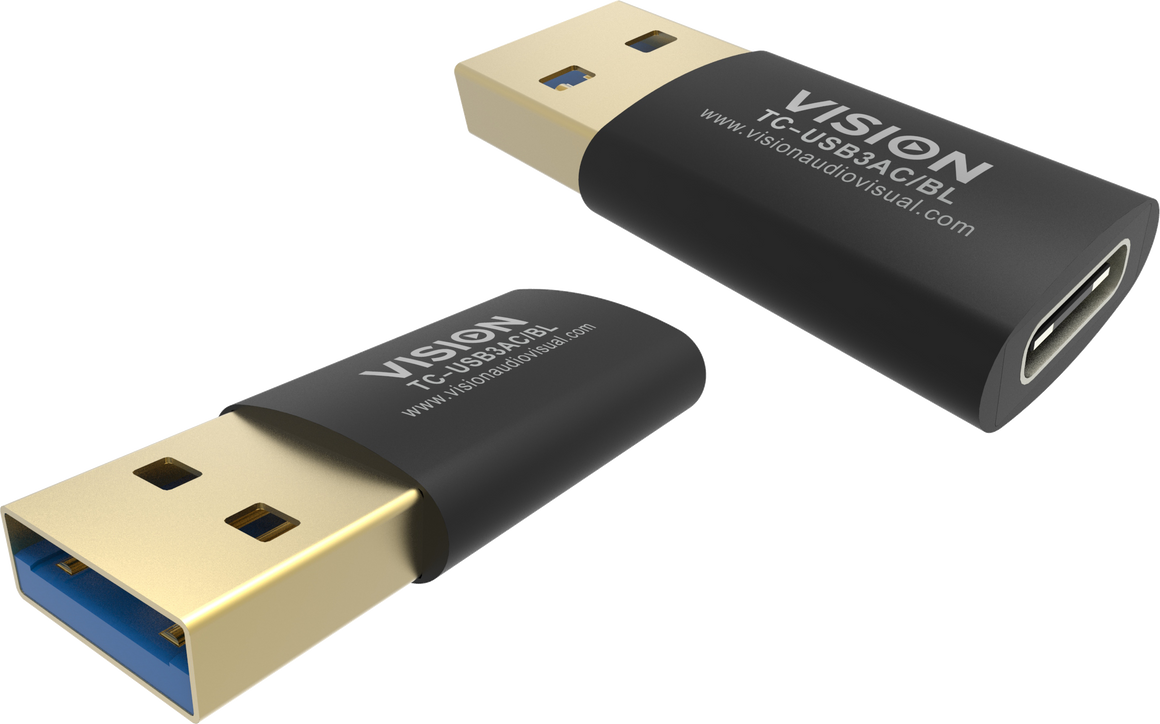 Vision TC-USB3AC-BL Black USB-C to USB 3.0A Adaptor