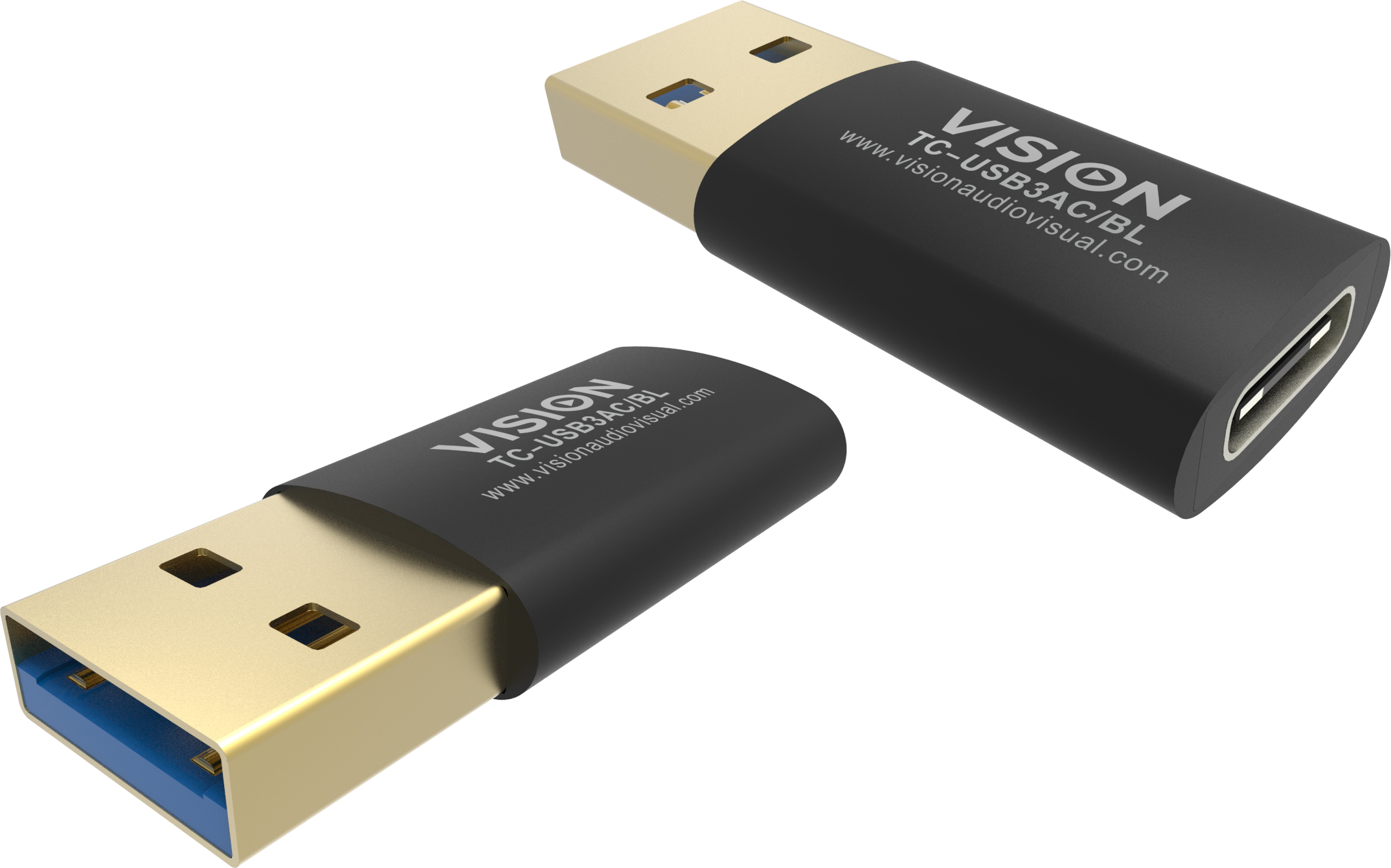 Vision TC-USB3AC-BL Black USB-C to USB 3.0A Adaptor