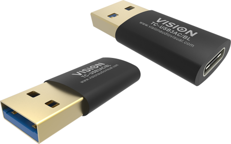 Vision TC-USB3AC-BL Black USB-C to USB 3.0A Adaptor