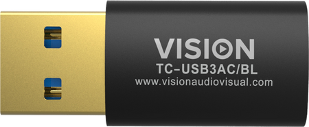 Vision TC-USB3AC-BL Black USB-C to USB 3.0A Adaptor