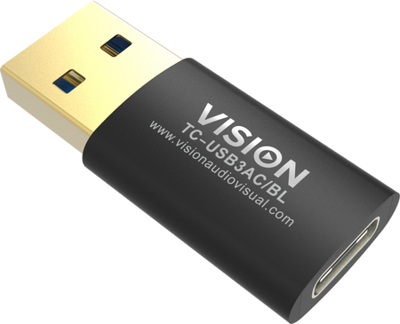 Vision TC-USB3AC-BL Black USB-C to USB 3.0A Adaptor