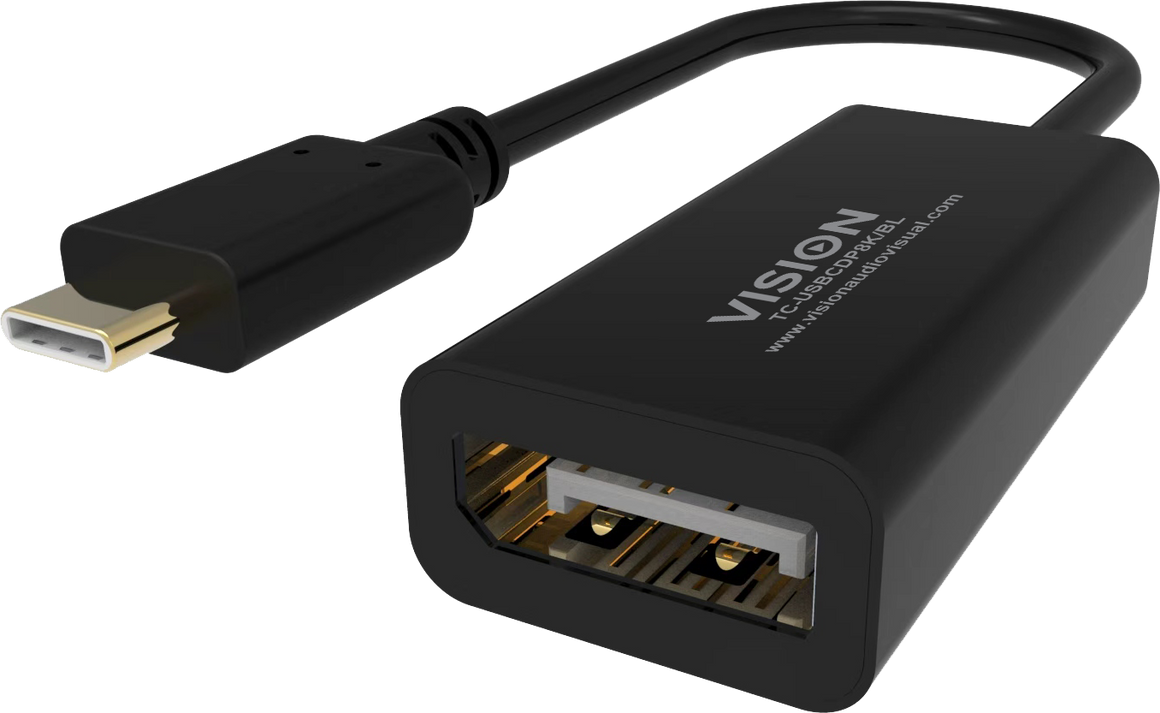 Vision Black USB-C to 8K DisplayPort Adaptor
