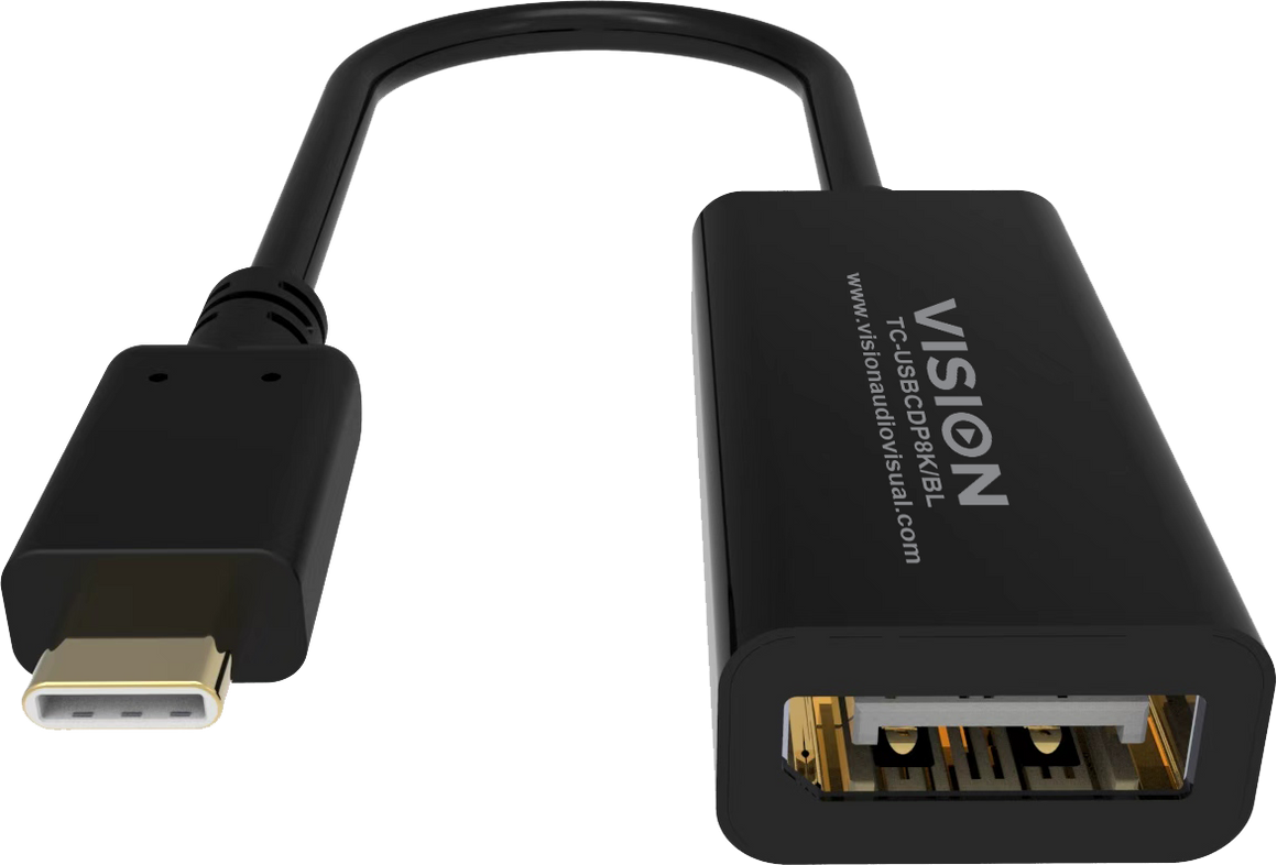 Vision Black USB-C to 8K DisplayPort Adaptor