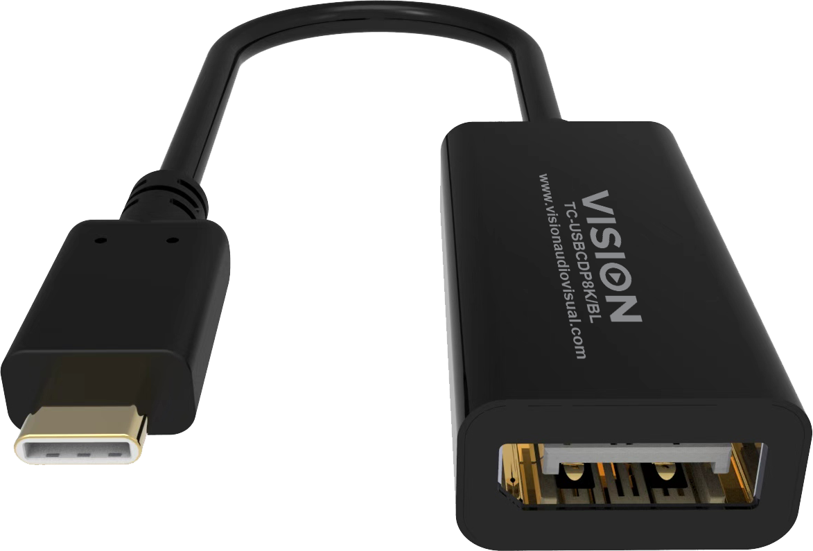 Vision Black USB-C to 8K DisplayPort Adaptor