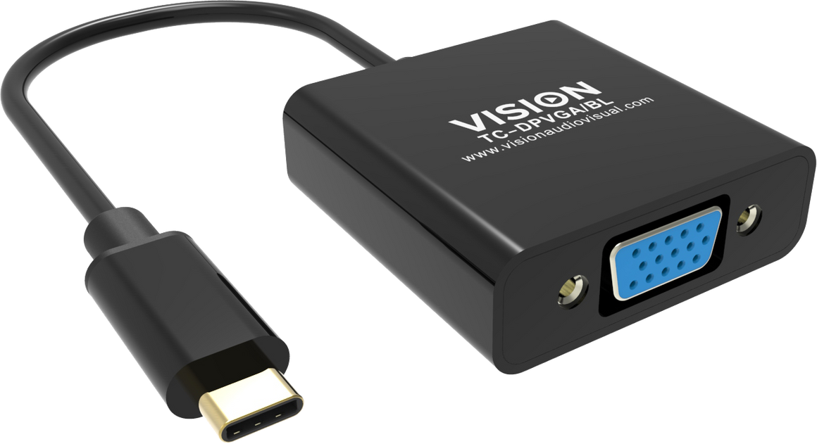 Vision Black USB-C to VGA Adaptor