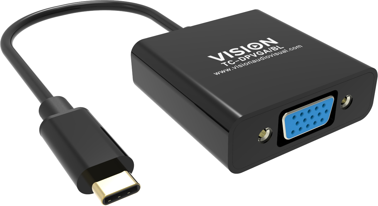 Vision Black USB-C to VGA Adaptor
