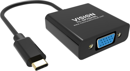 Vision Black USB-C to VGA Adaptor