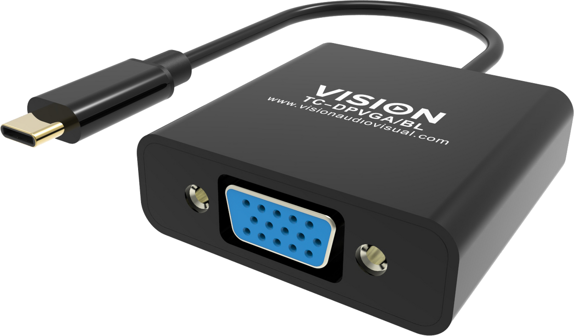 Vision Black USB-C to VGA Adaptor