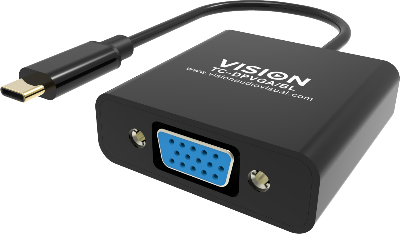 Vision Black USB-C to VGA Adaptor