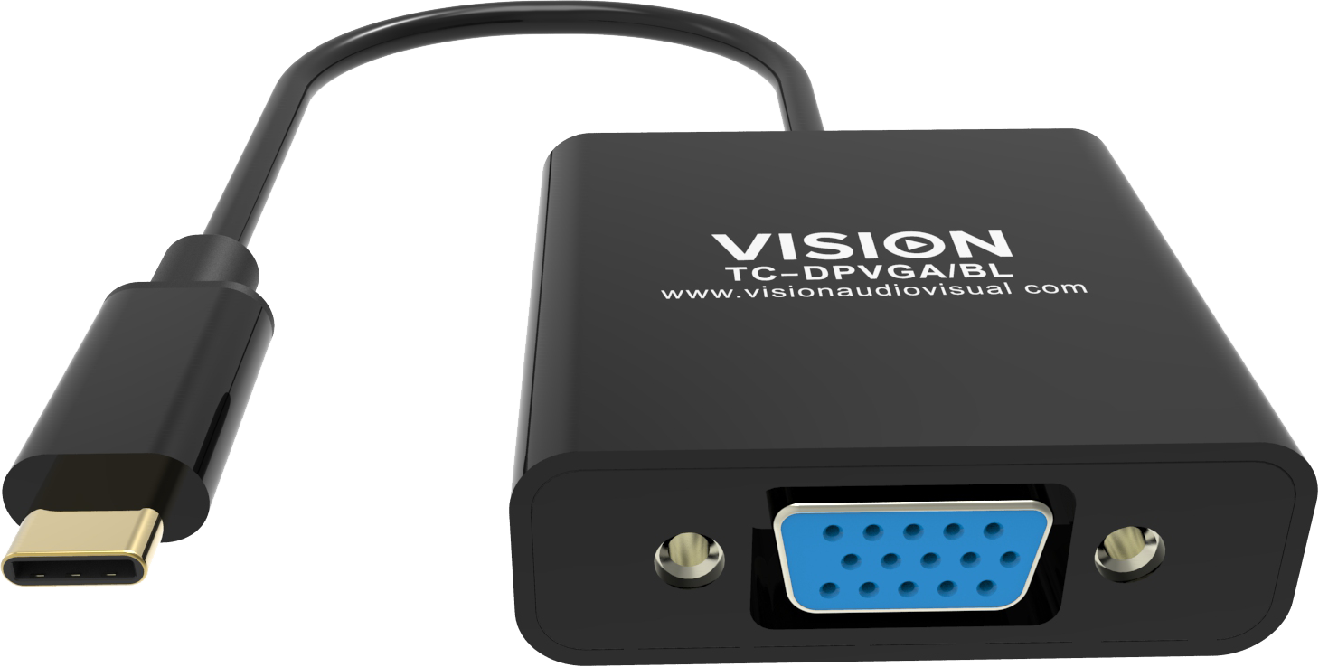 Vision Black USB-C to VGA Adaptor