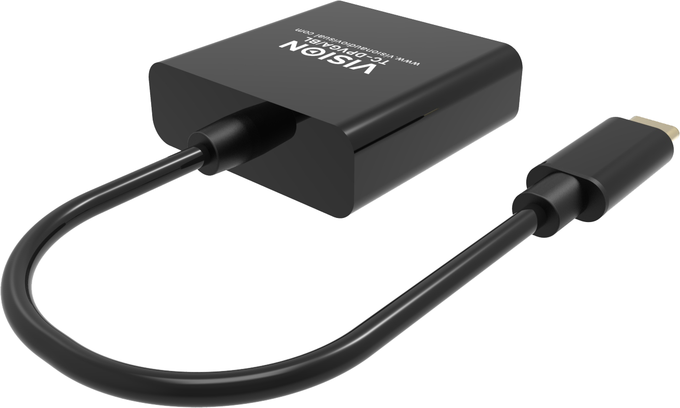 Vision Black USB-C to VGA Adaptor