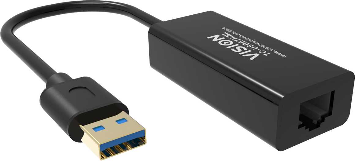 Vision Black USB 3.0 to Ethernet Adaptor