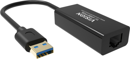 Vision Black USB 3.0 to Ethernet Adaptor