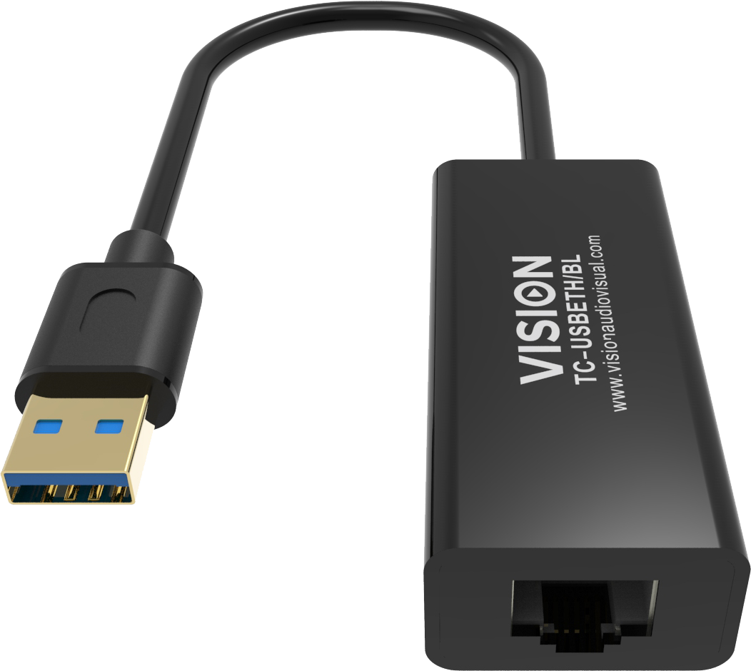 Vision Black USB 3.0 to Ethernet Adaptor