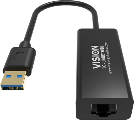 Vision Black USB 3.0 to Ethernet Adaptor