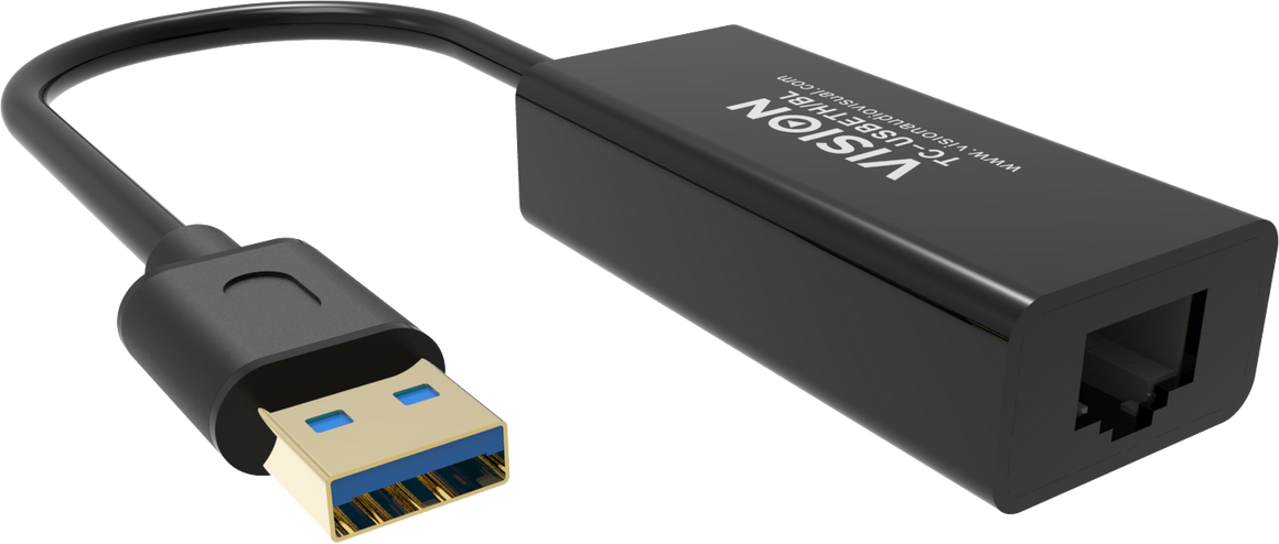 Vision Black USB 3.0 to Ethernet Adaptor