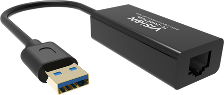 Vision Black USB 3.0 to Ethernet Adaptor
