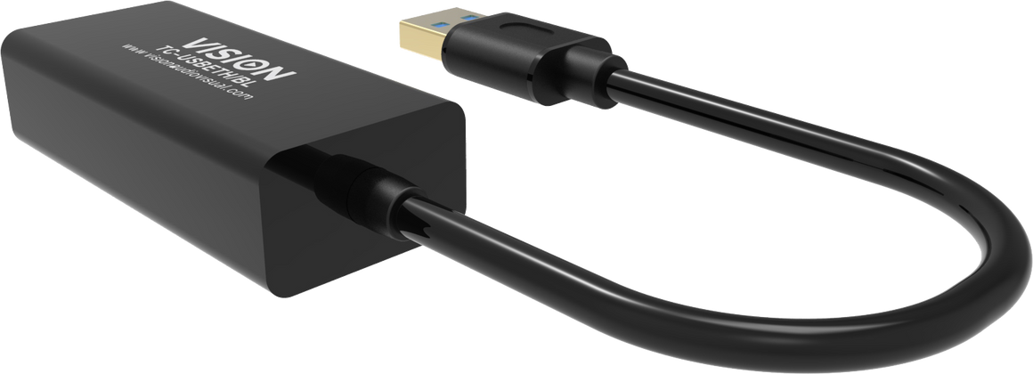 Vision Black USB 3.0 to Ethernet Adaptor