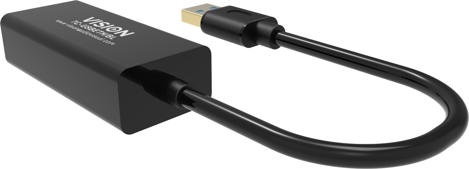 Vision Black USB 3.0 to Ethernet Adaptor