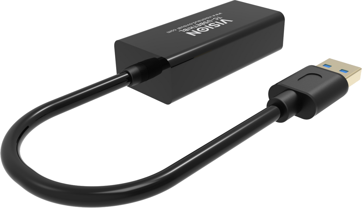 Vision Black USB 3.0 to Ethernet Adaptor