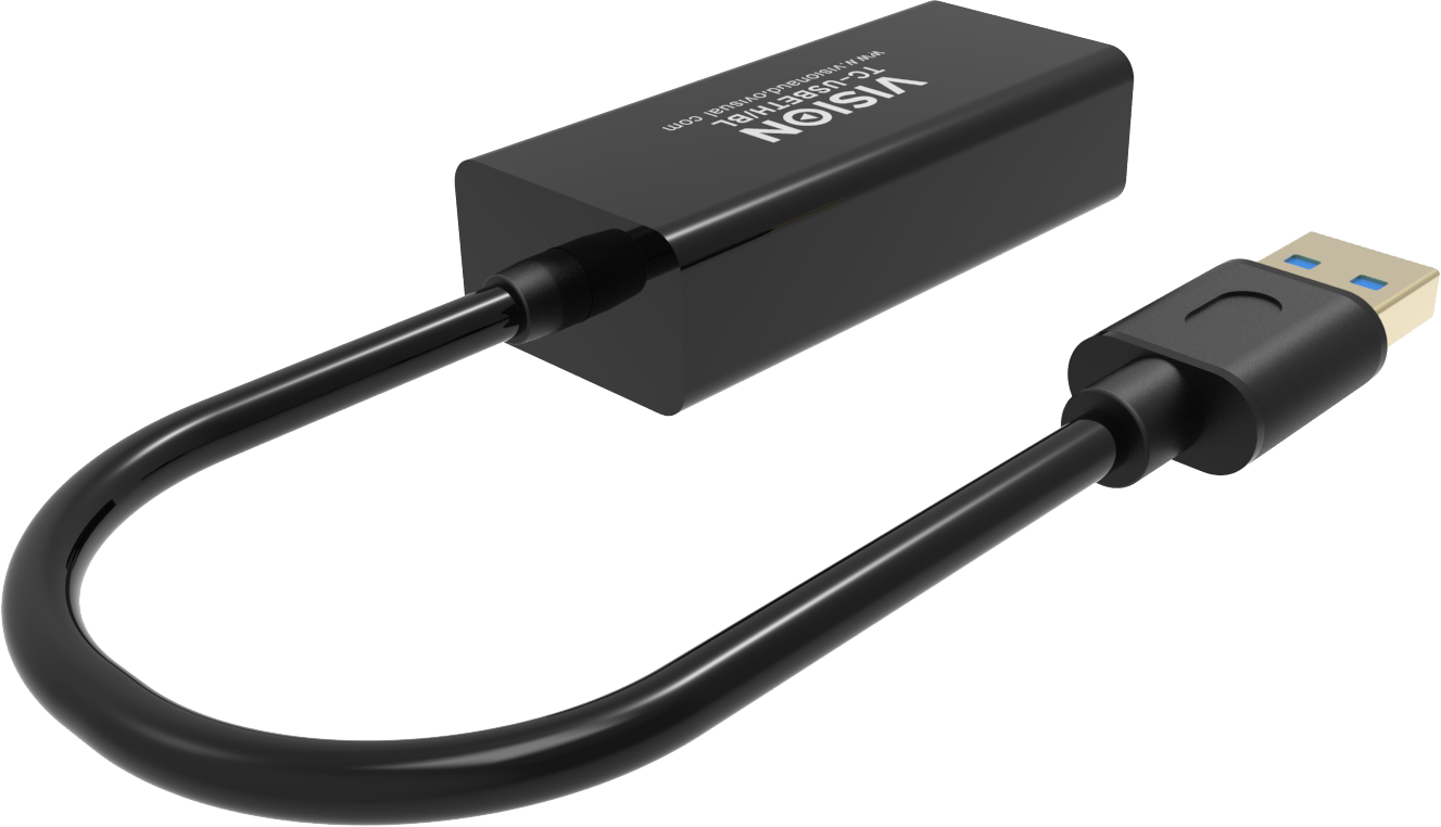 Vision Black USB 3.0 to Ethernet Adaptor