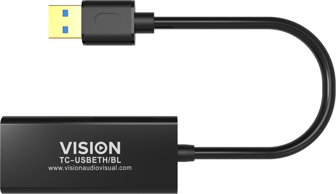 Vision Black USB 3.0 to Ethernet Adaptor