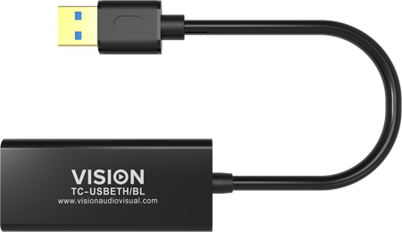 Vision Black USB 3.0 to Ethernet Adaptor